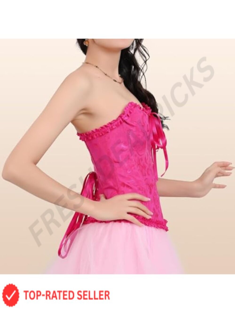 Satin Lace Push Up Bustier Corset Bodysuit XS-6XL - Picture 2 of 6